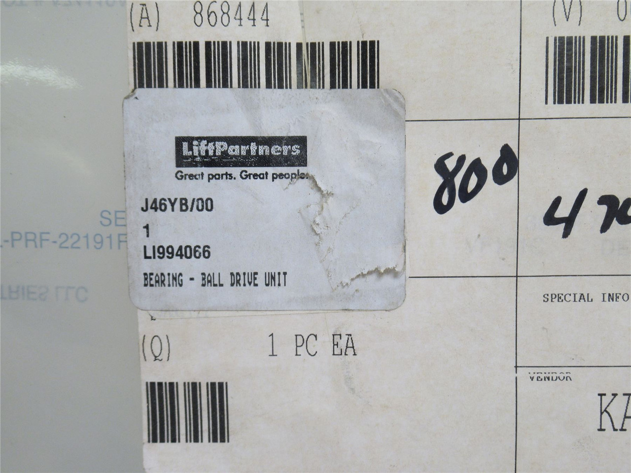 Kaydon 868444; Turntable Ball Bearing; 12"ID x 13"OD x 1/2"W