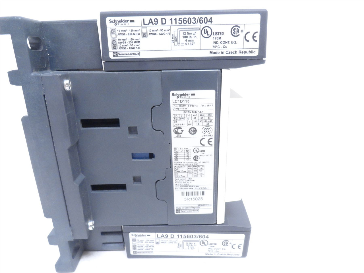 Schneider LC1D115G7; Contactor 115A; 3P; 1000VAC; Coil 120VAC