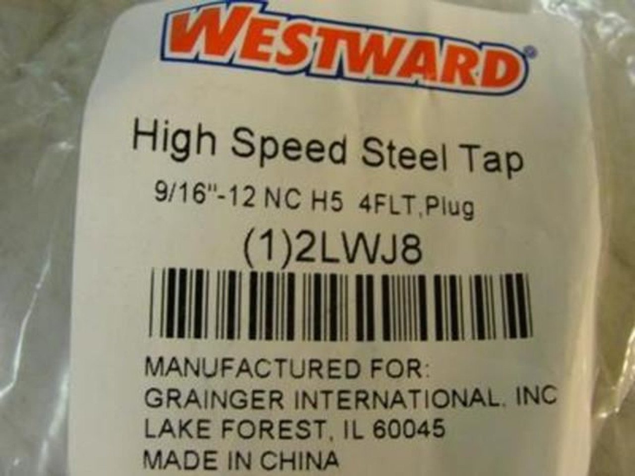 Westward 2LWJ8; Hand Tap; Plug; 9/16-12 UNC
