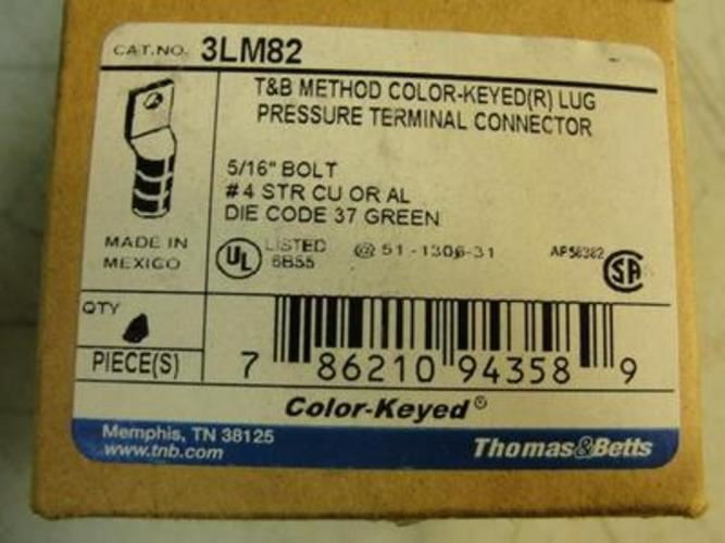 Thomas & Betts 3LM82; Box-4; 1 Hole Lug; Cable Size Code # 4