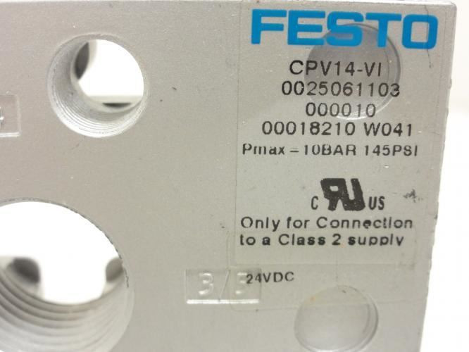 Festo CPV14-VI 162544; End Plate; 10 BAR; 145 PSI; 24VDC