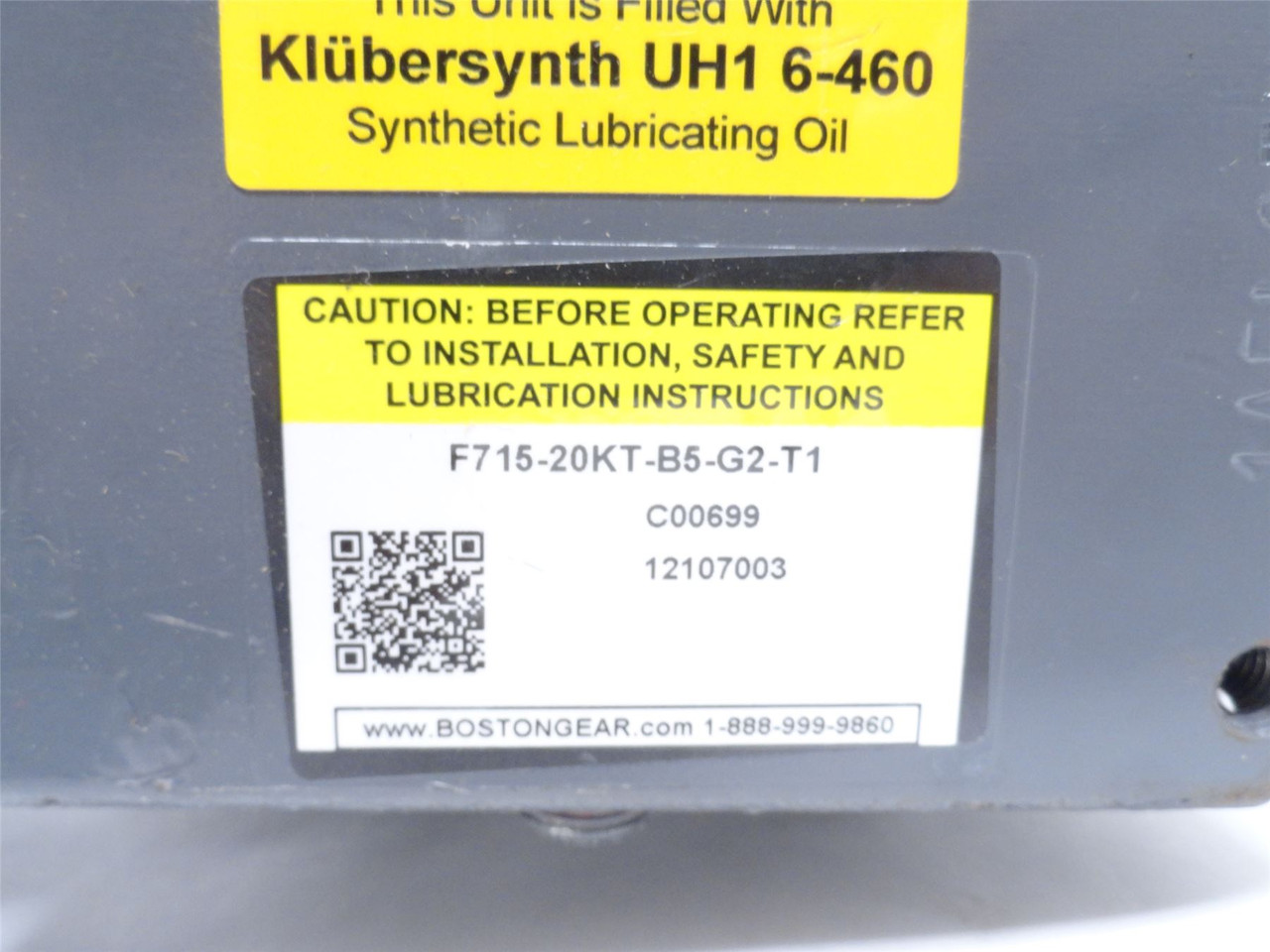 Boston Gear F715-20KT-B5-G2-T1; Speed Reducer 20:1 Ratio