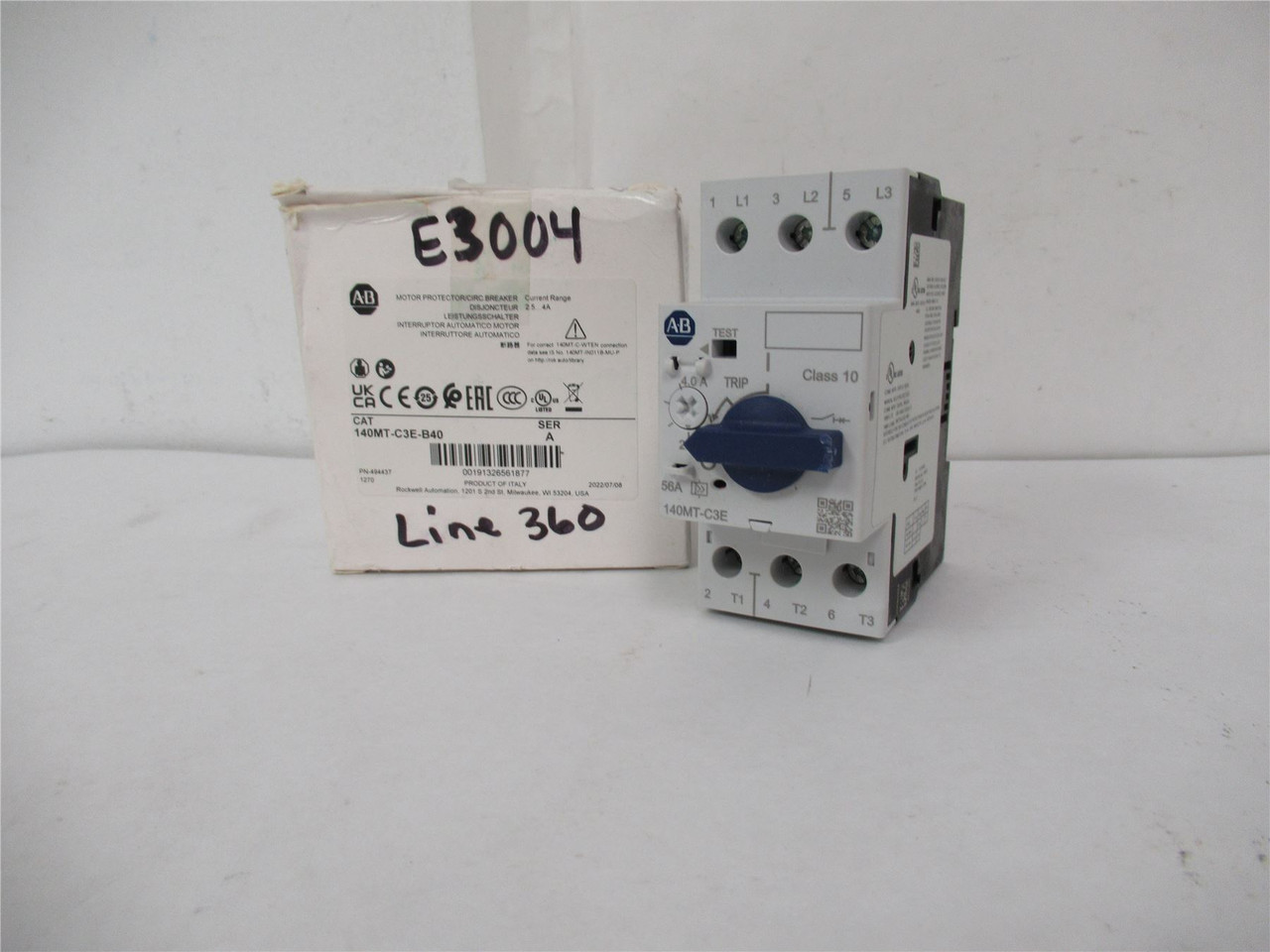 Allen-Bradley 140MT-C3E-B40; Manual Starter  2.5-4A 480V 3Ph