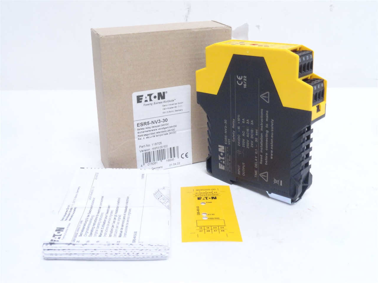 Eaton ESR5-NV3-30; Safety Monitoring Relay; 24VDC; 16-Pin