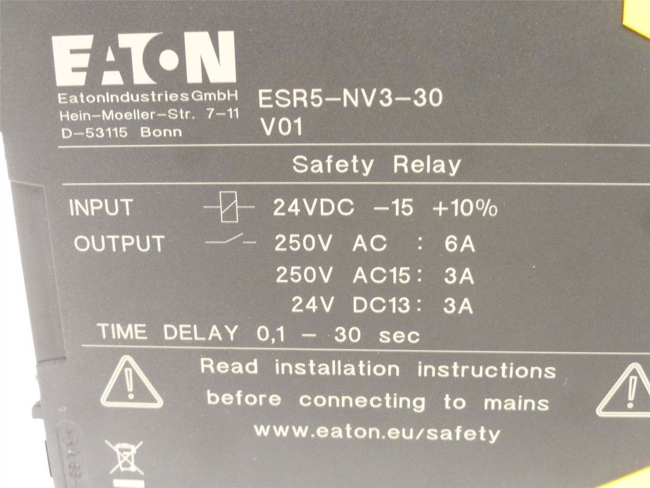 Eaton ESR5-NV3-30; Safety Monitoring Relay; 24VDC; 16-Pin