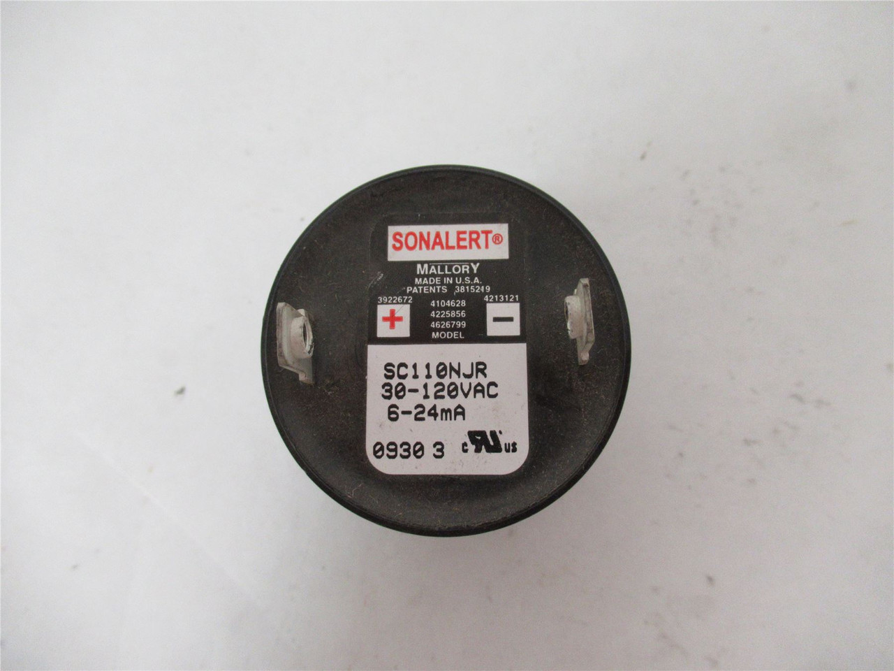 Mallory SC110NJR; Alarm  Buzzer Piezo  42.85mmPanelMnt 120VAC
