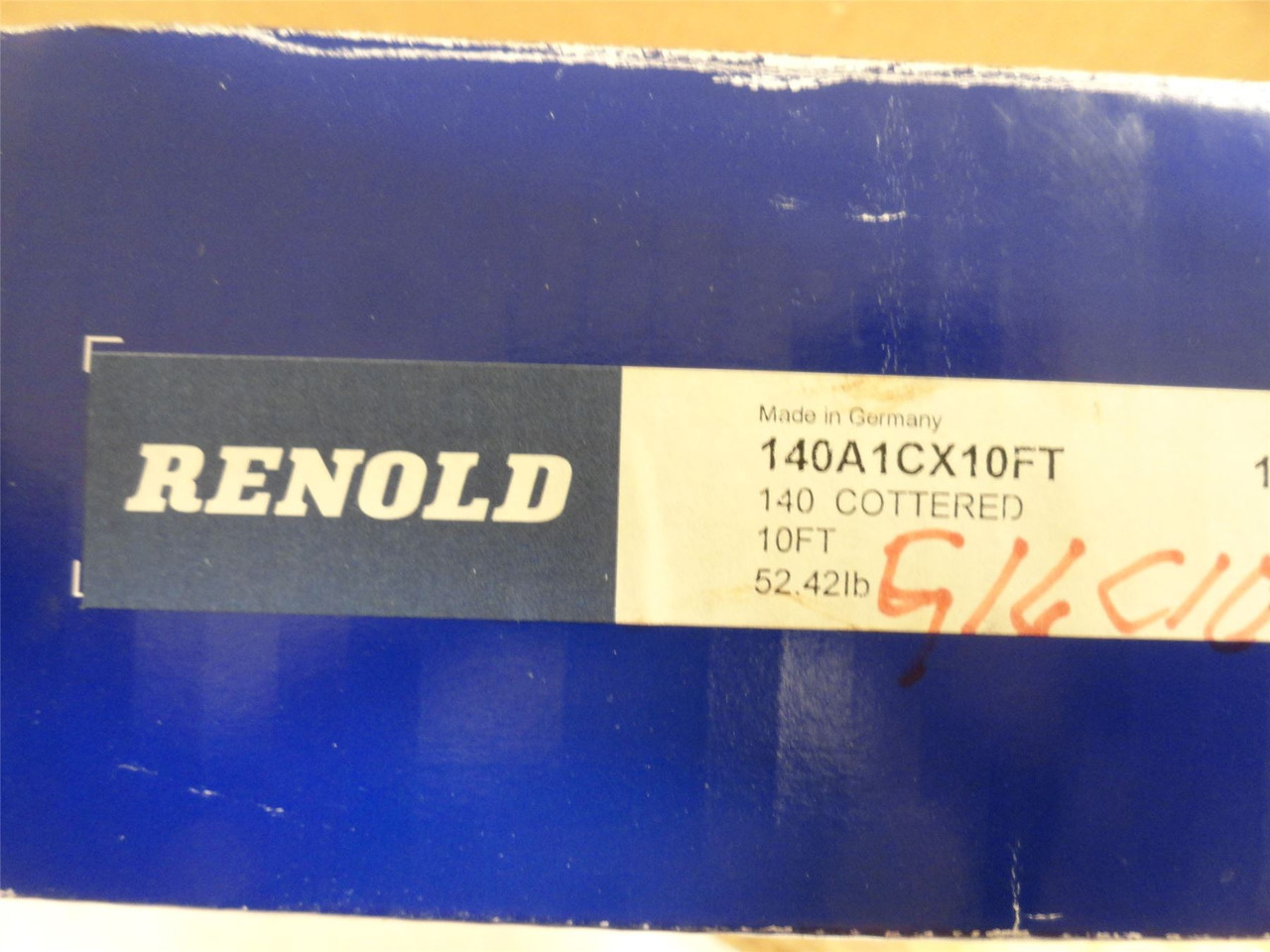 Renold 140A1CX10FT; Cottered Roller Chain #140; 10' Long