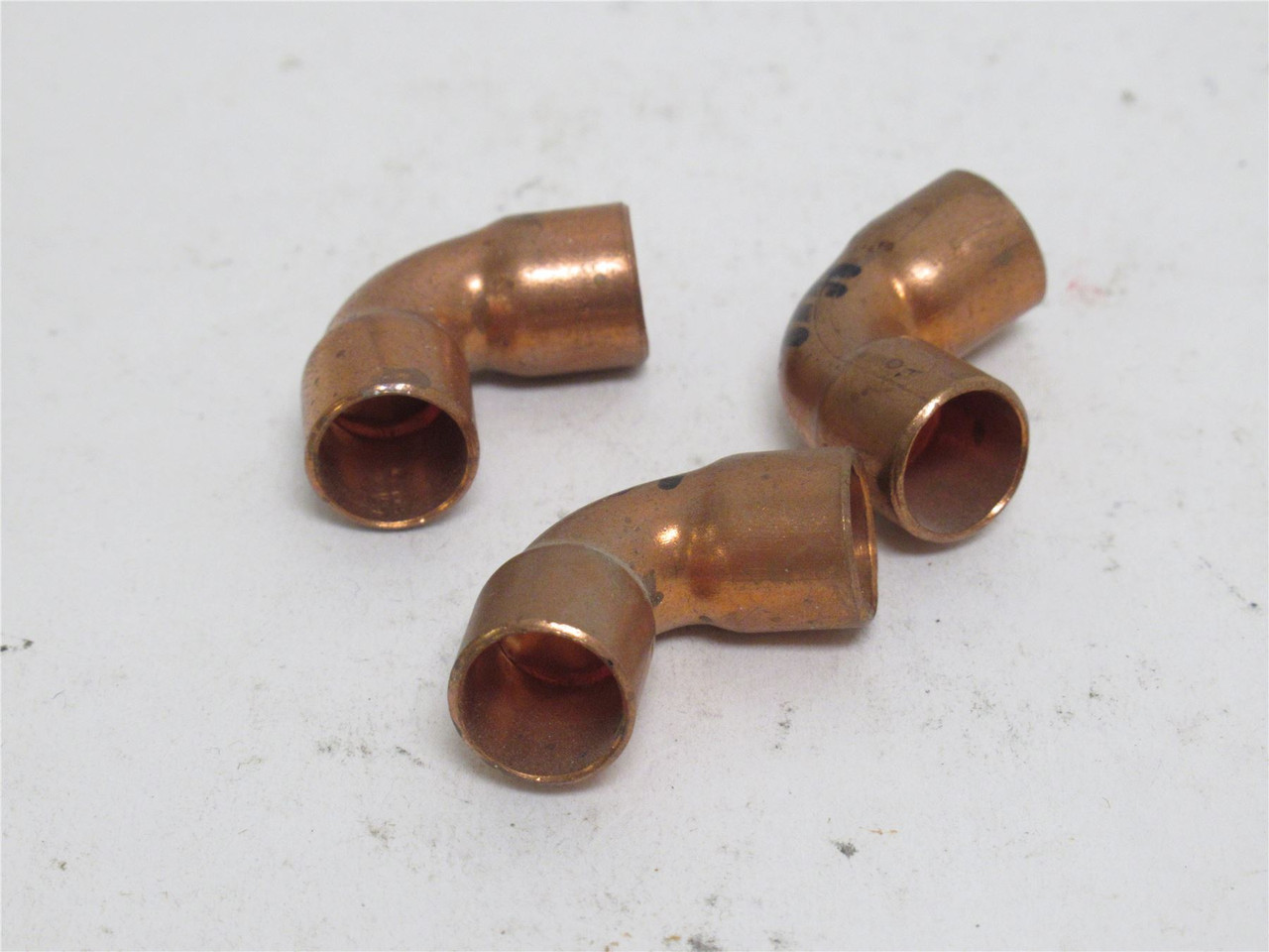 Industry-Std 5P049; Lot-3; Wrot Copper Rough 90Deg Elbow; 1/4"