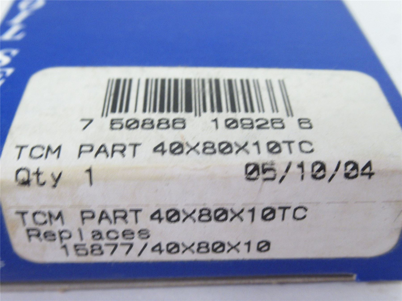 TCM 40X80X10TC; Oil Seal; 40mmID X 80mmOD X 10mmW