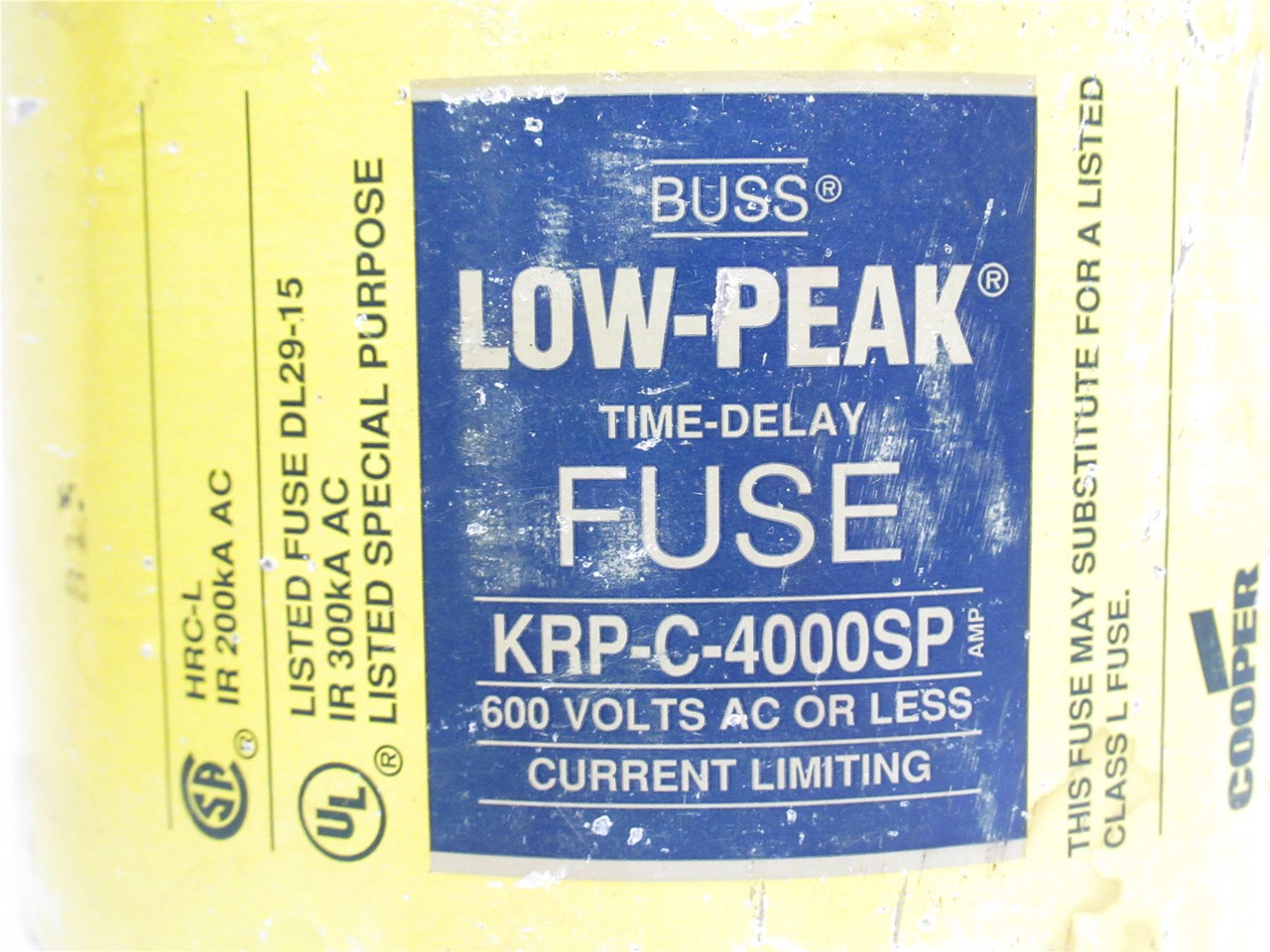 Bussmann KRP-C-4000SP; Dual Element Time Delay Fuse; 4000A; 600VAC