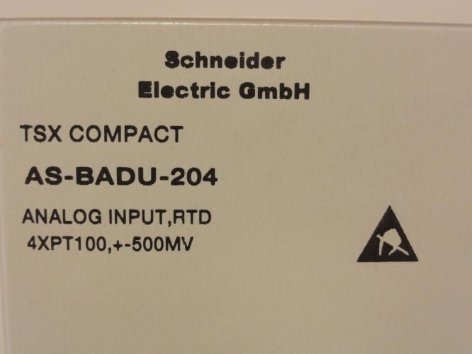 Schneider AS-BADU-204; Analog Input Module; 4XPT100;+-500MV