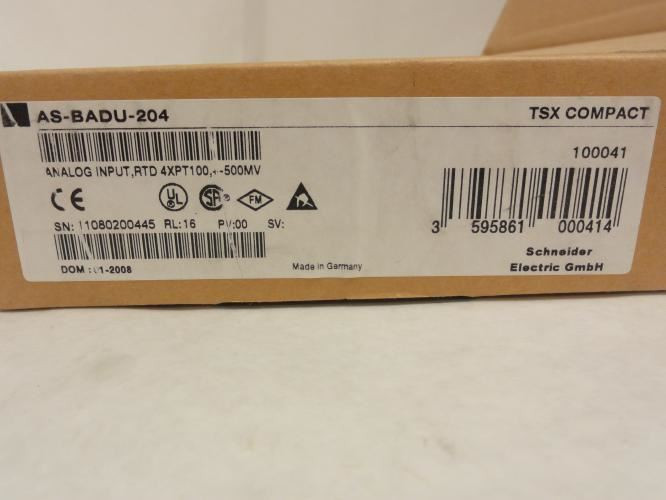 Schneider AS-BADU-204; Analog Input Module; 4XPT100;+-500MV
