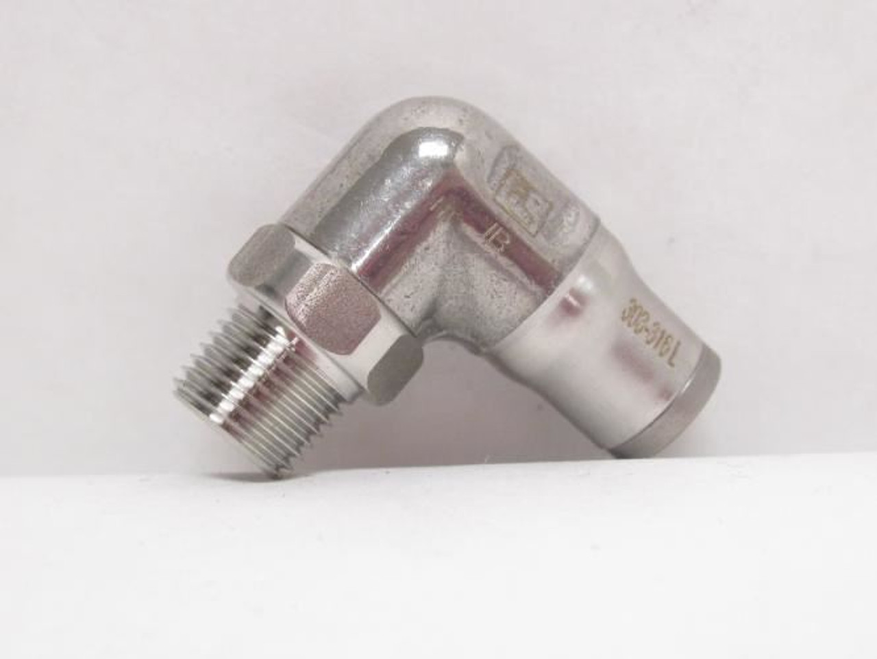 Parker 3889-06-11_; Air Elbow SS-303/316L; 90Deg 1/4PTC x 1/8NPT