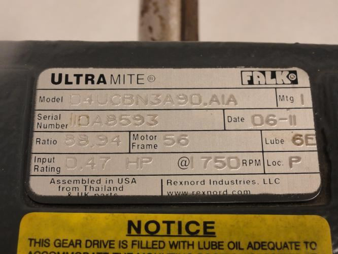 Falk O4UCBN3A90.AIA; Inline Gearbox; 88:94 Ratio