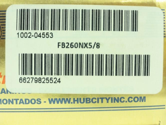 Hub City FB260NX5/8; Flange Block Bearing;5/8"ID; 2-Bolt Flange
