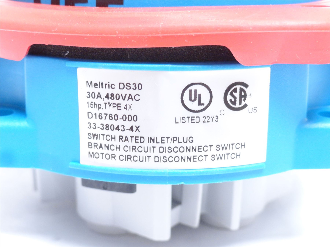 Meltric 33-38043-4X; Receptacle Inlet; 30A; 480V; 3P+G