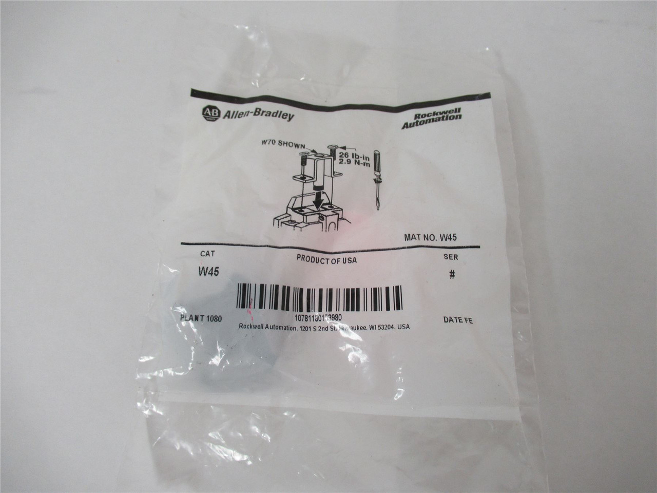 Allen-Bradley W45; Overload Heater Element