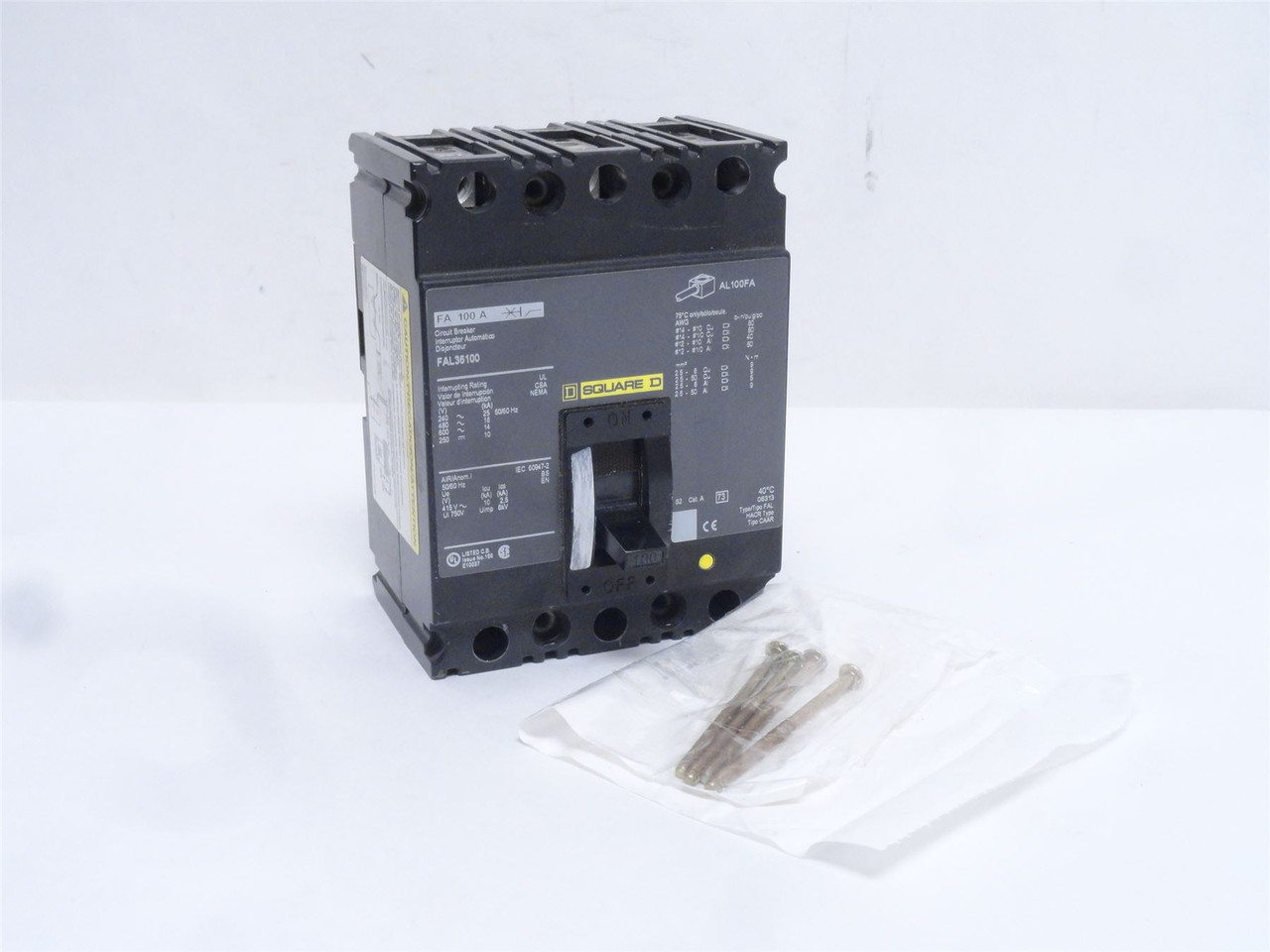Square D FAL36100; Circuit Breaker; 100A; 3P; 600VAC