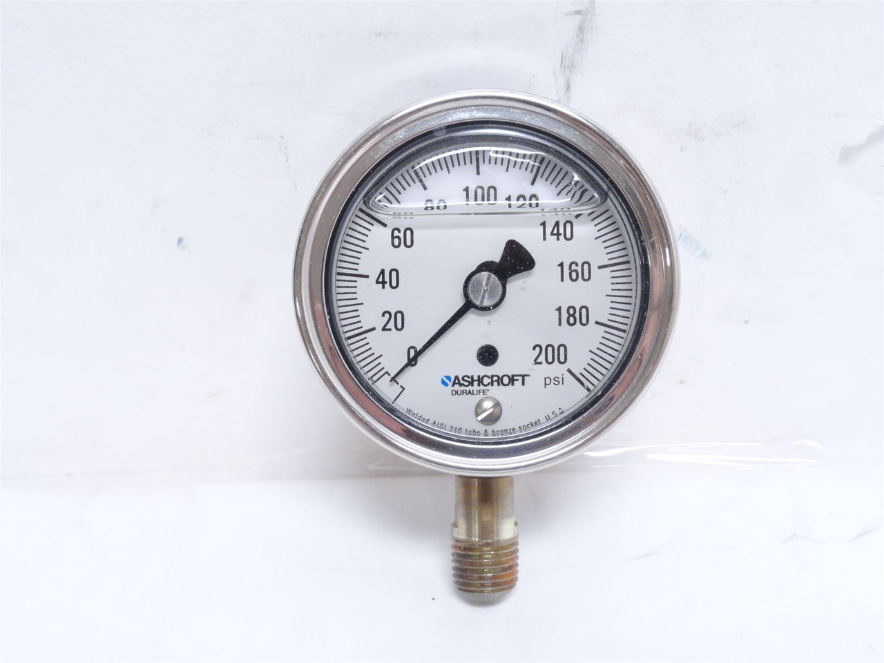 Ashcroft 251009AWL02L200#; Liquid Filled Pressure Gauge; SS