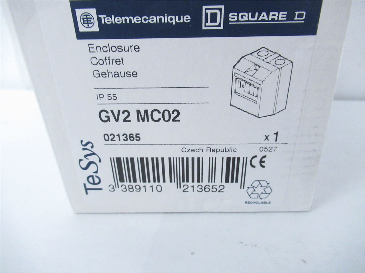 Telemecanique GV2MC02; Enclosure 5.12" x 3.66" x 3.31" IP55