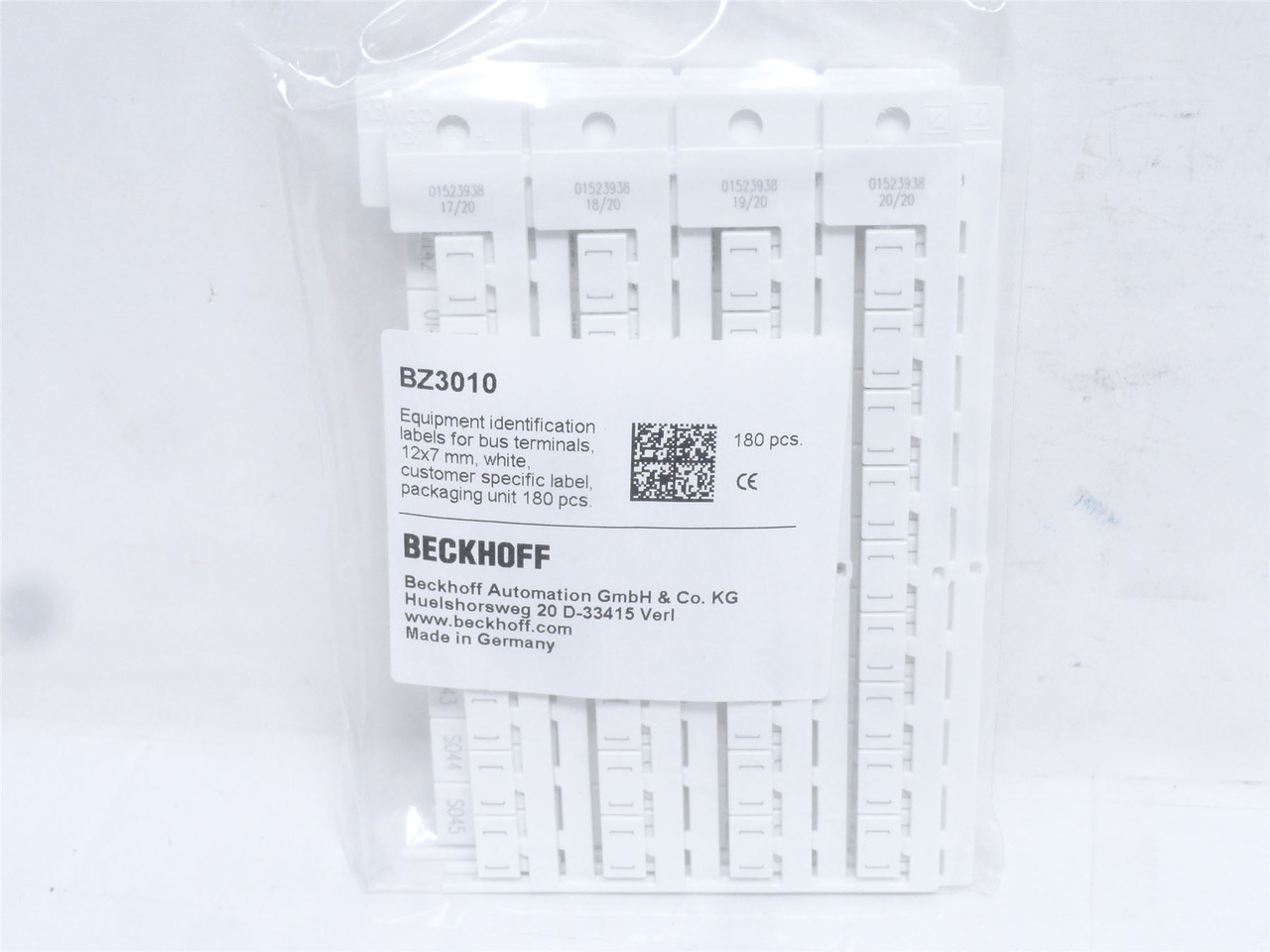 Beckhoff BZ3010; Contact labels; 12 mmx 7mm; 180 Pieces