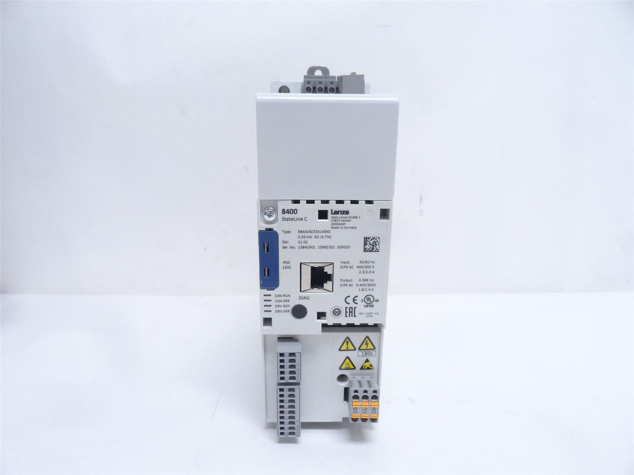 Lenze E84AVSCE5514SXO; SMV Drive; 1.5HP; 400/500VAC; 2.5/2 Amp