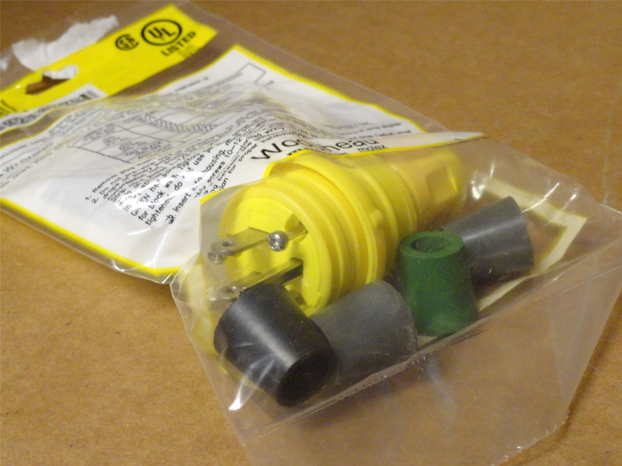 Woodhead 14W47; Watertight Straight Blade Plug 15A; 125VAC