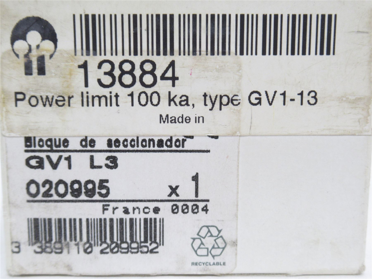 Telemecanique GV1L3; Current Limiter Module
