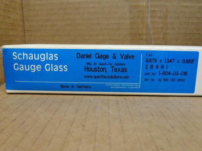 Daniel Gage & Valve 1-504-03-016; Schauglas Gauge Glass