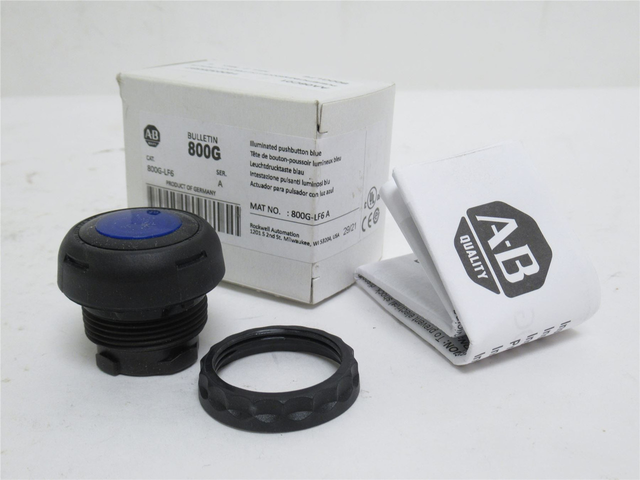 Allen-Bradley 800G-LF6; Push Button; Blue; 30mm Momentary