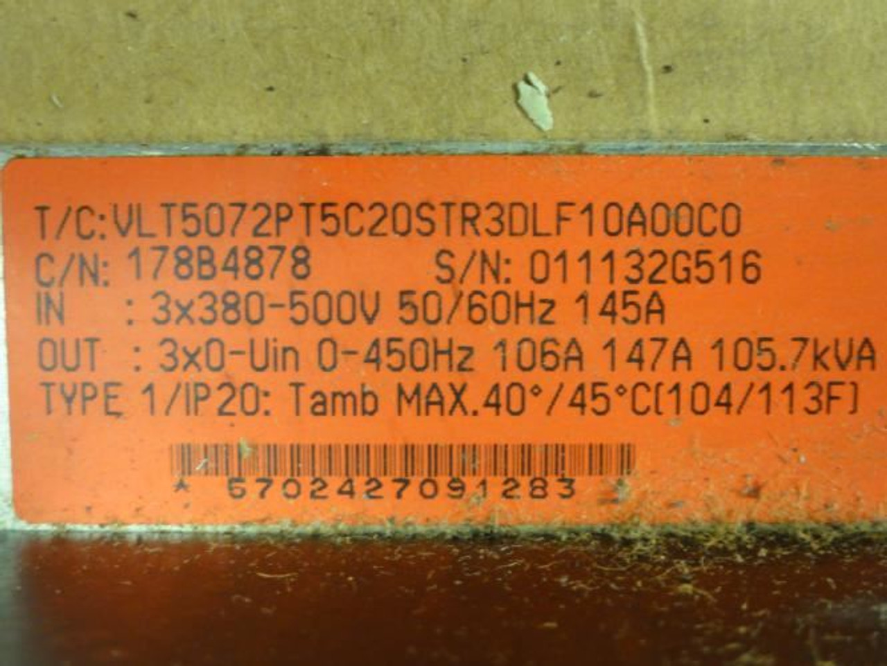 Danfoss 178B4878; AC Drive; In: 380-500V; 145A