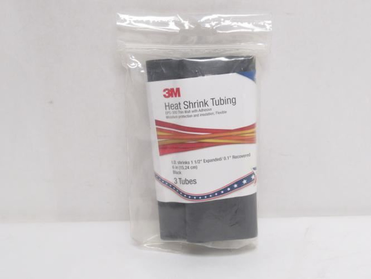 3M EPS-300-1/2-6; Bag-3; Black Heat Shrink; 1-1/2"ID x 6" Long