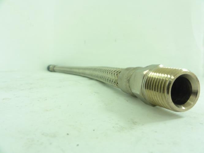 MFG- CEX-1/2; Braided Flex Hose; 18"L; 1/2"NPT