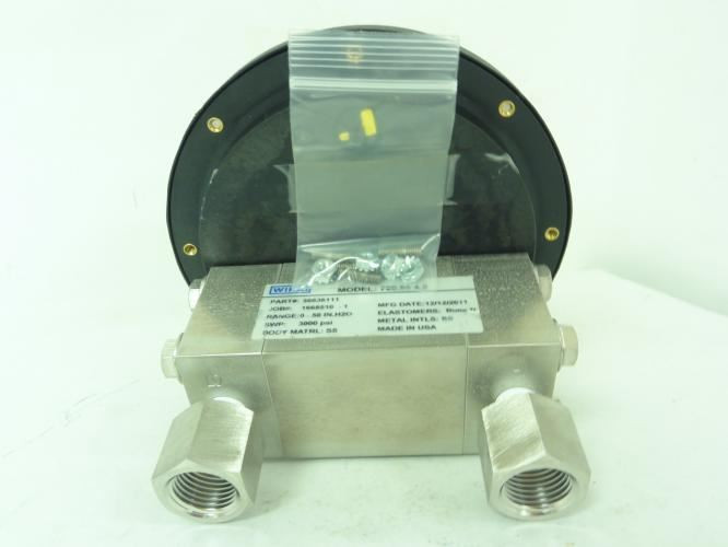 Wika 700.05 4.5; Pressure Gauge; 0-50in.H20; 1/2"NPT; 3000PSI