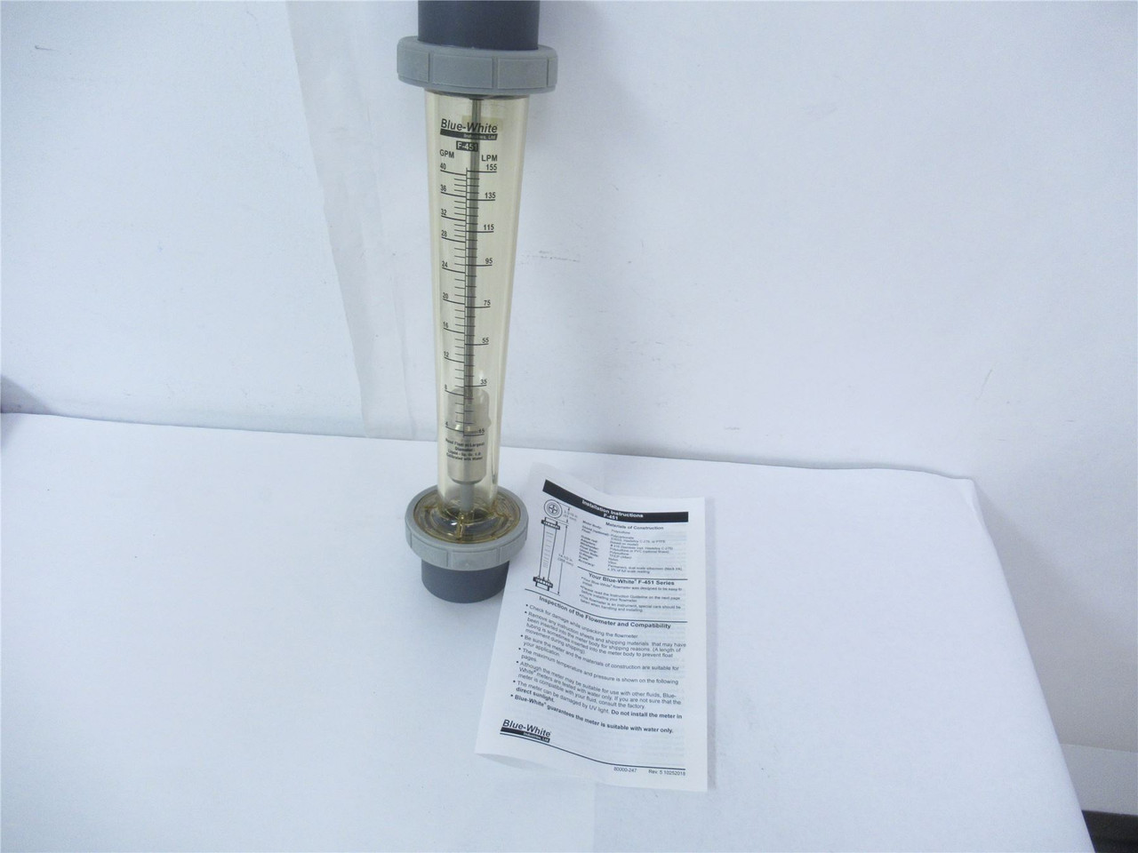 Blue-White F-451004LHN-24; Flow Meter  1-1/2"NPT 0-40GPM