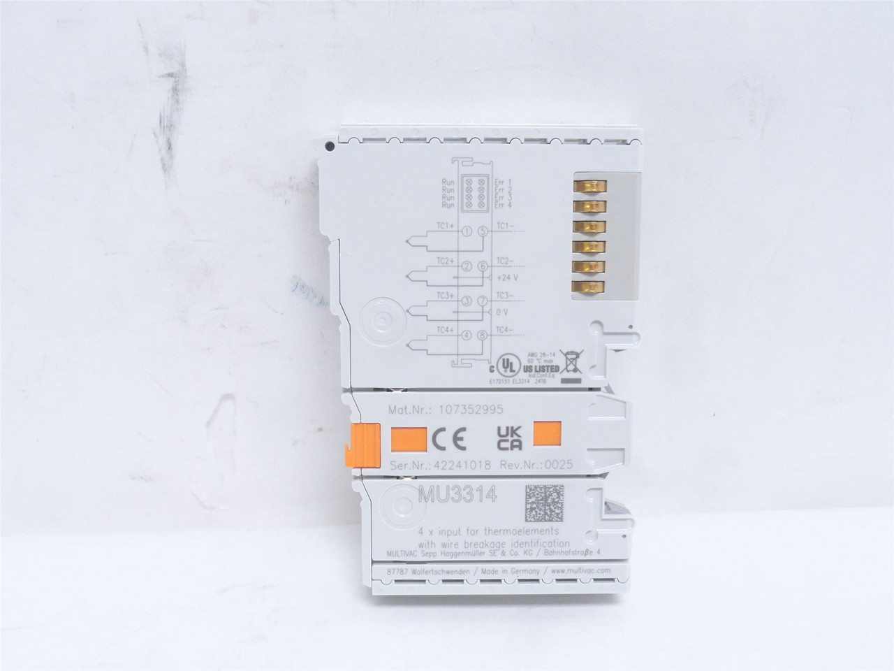 Multivac MU3314; Analog EtherCAT Terminal; 4-channel; 16-Bit