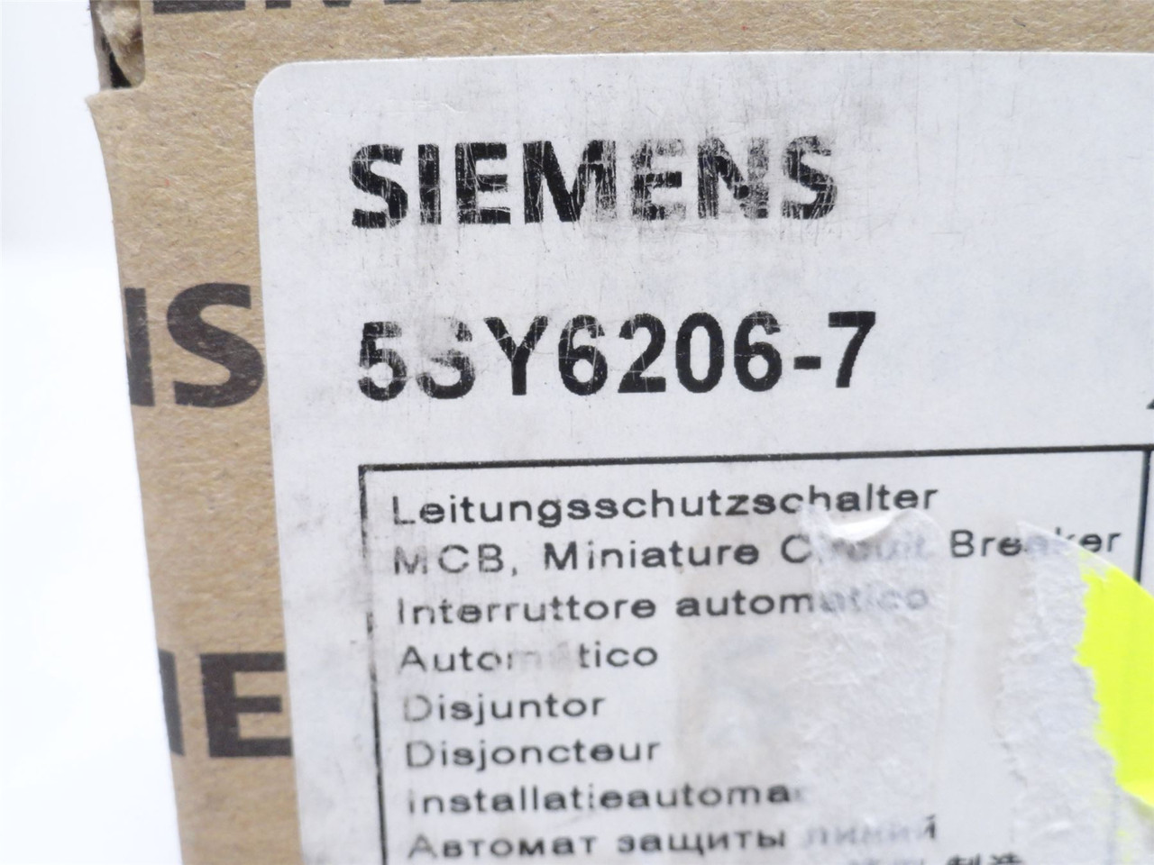 Siemens 5SY6206-7; Circuit Breaker; 6 Amp; 2 Pole; 400VAC