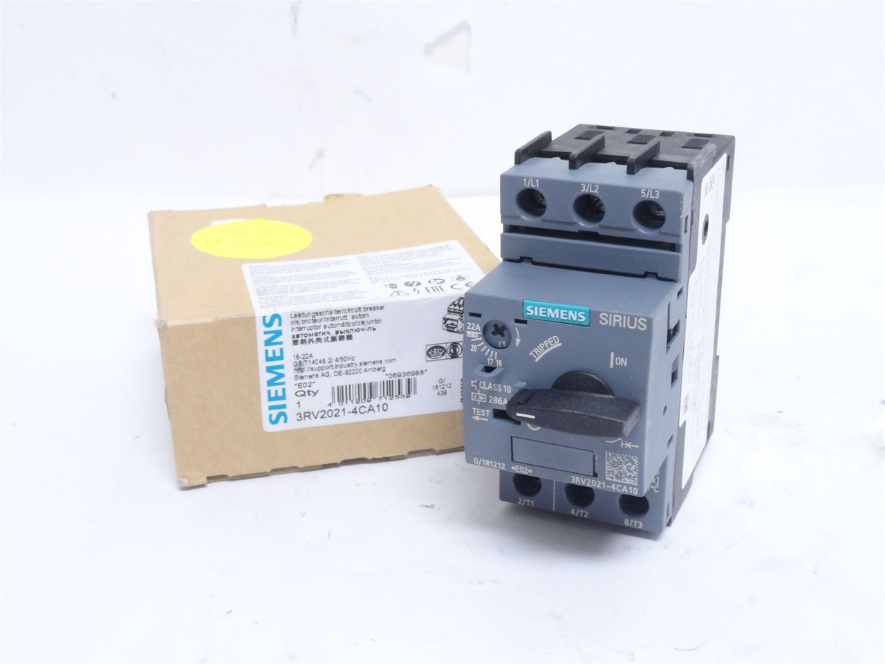 Siemens 3RV2021-4CA10; Motor Protector; 16-22A; 3P; 690VAC