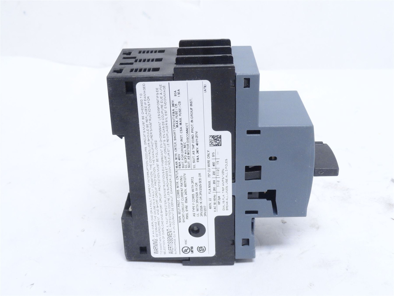 Siemens 3RV2021-4CA10; Motor Protector; 16-22A; 3P; 690VAC