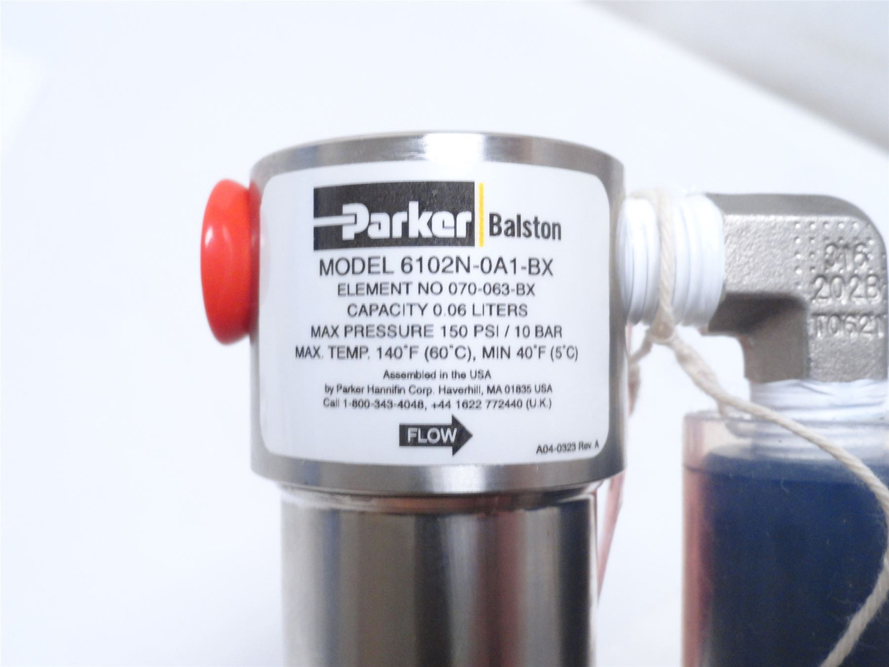 Parker CD0010; Compressed Air Dryer 150PSI; 1/4NPT; .06 Liter