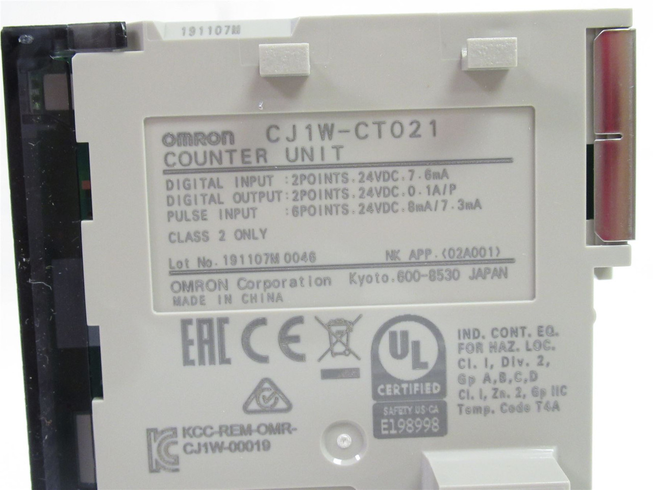Omron CJ1W-CT021; Counter; High Speed; 24VDC