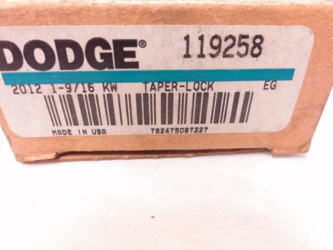 Dodge 119258; Taper-Lock Bushing; 1-9/16"ID; 2012 Series