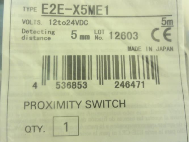 Omron E2E-X5ME1; Proximity Sensor; 12-24VDC