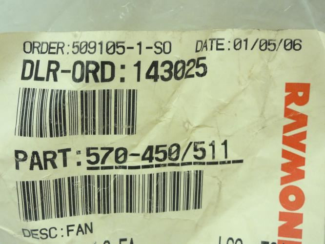 Raymond 570-450/511; Fan; Aluminum; 1-11/32"ID x 5-3/8" OD