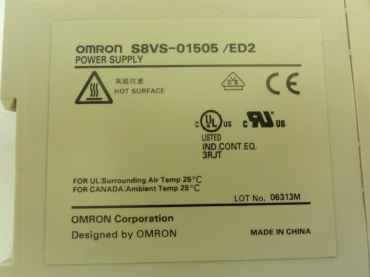 Omron S8VS-01505; Power Supply; 100-240VAC; Out: 5VDC; 2A