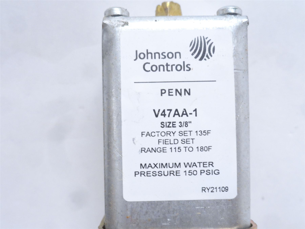 Johnson-Controls V47AA-1; Temp Controller 3/8NPT 115-180F
