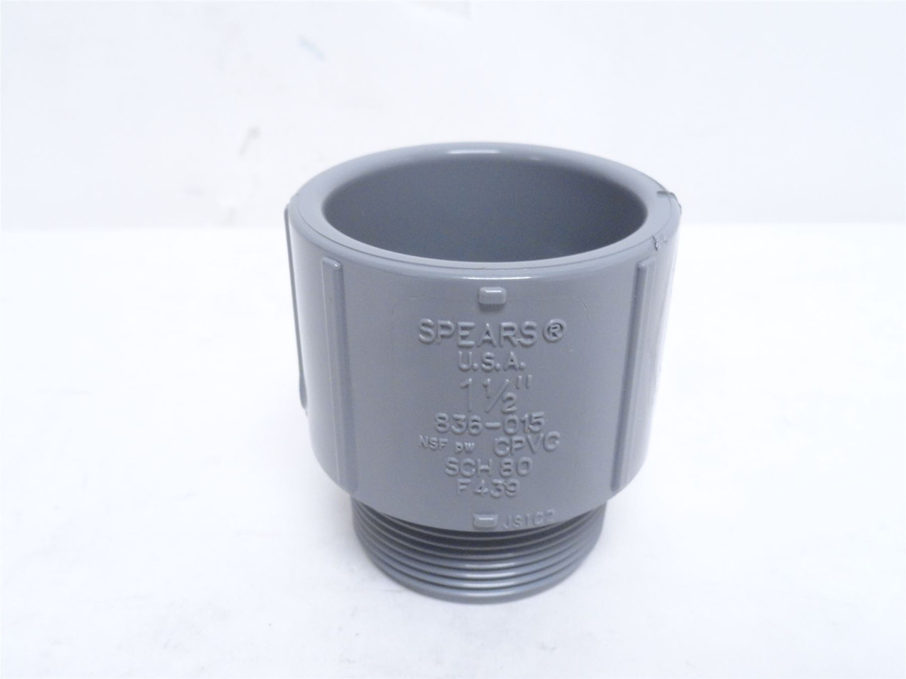 Spears 836-015; PVC Pipe Adaptor; 1-1/2NPT x 1-1/2" Socket