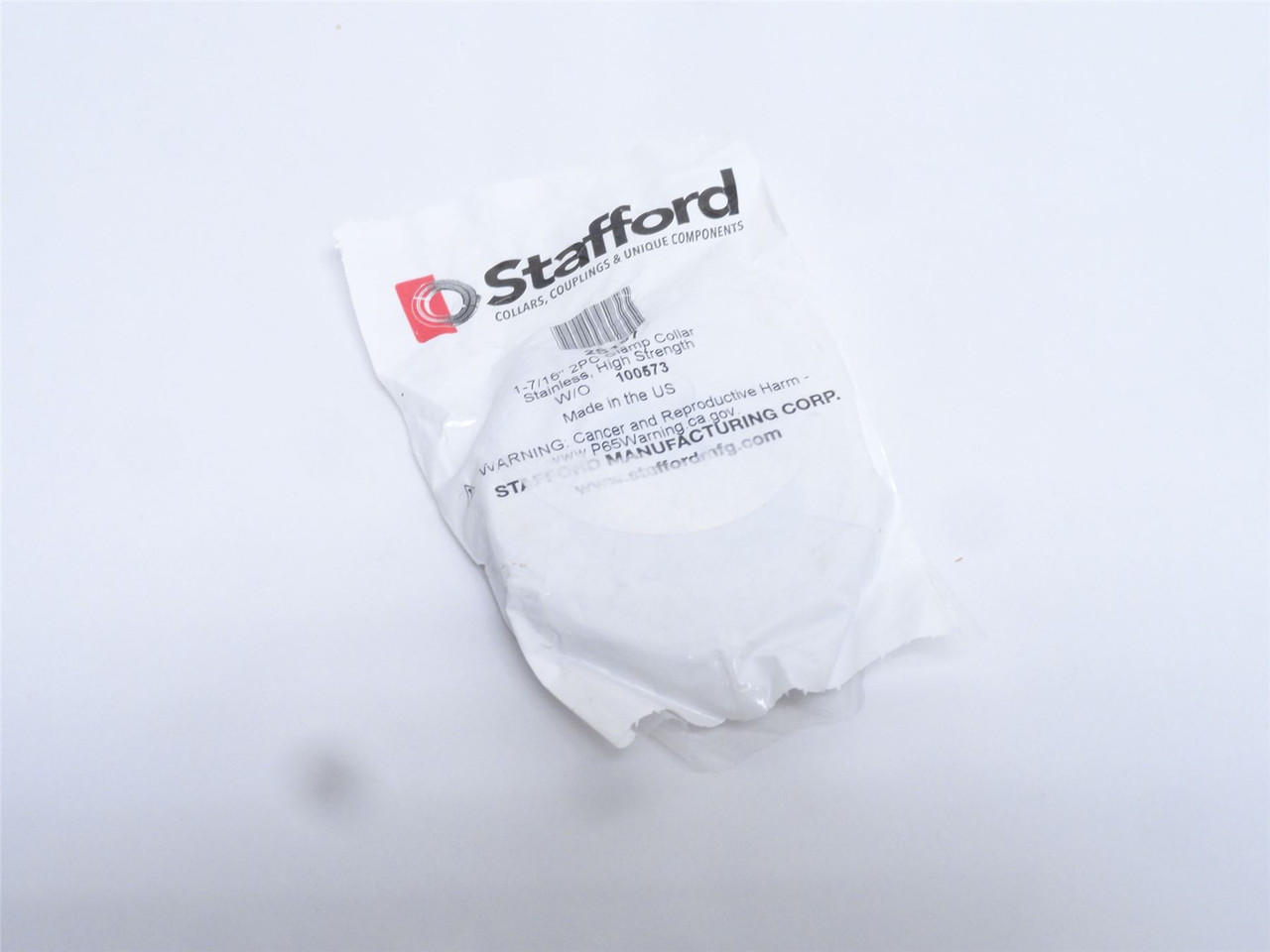 Stafford 2S107; Two Piece Split Clamp Collar; SS; 1-7/16"ID