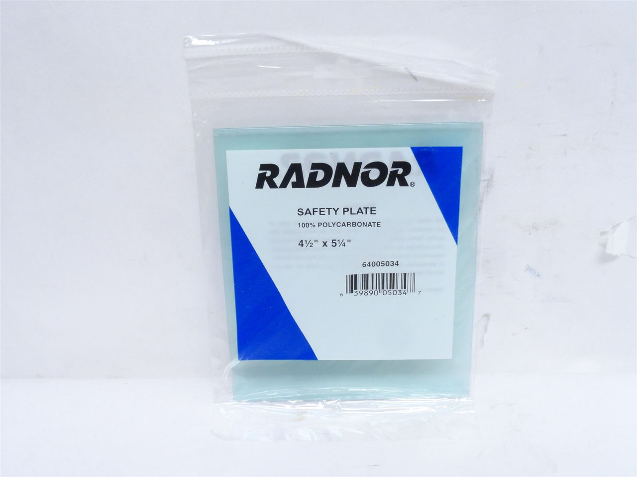 Radnor 64005034; Lot-5; Clear Safety Plates; 4-1/2" x 5-1/4"