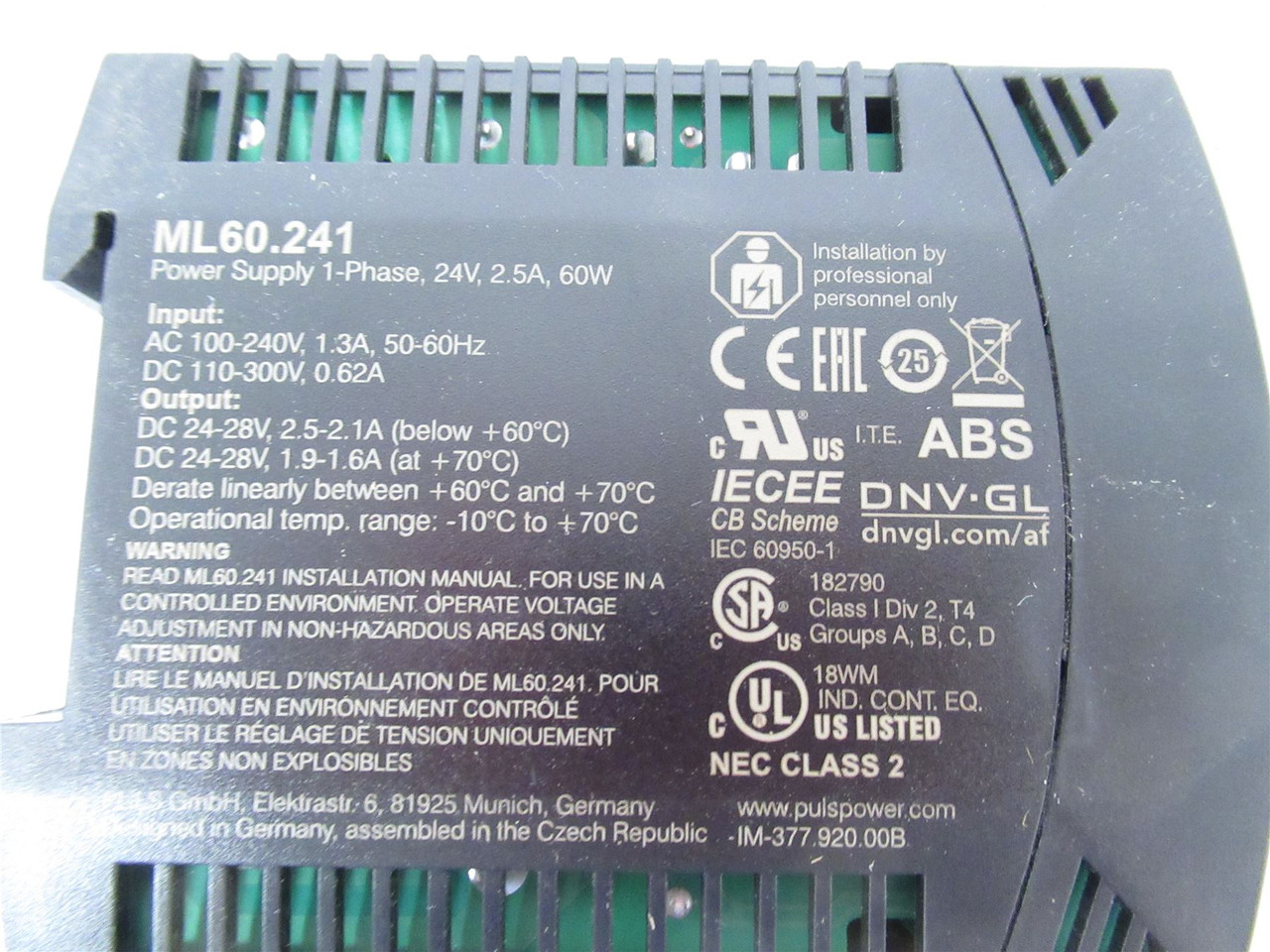 PULS ML60.241; Power Supply 1-Phase 24V 2.5A 60W